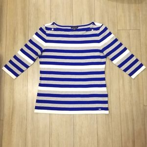 Tommy Hilfiger Striped 3/4 Sleeve Large Shirt